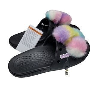 Crocs  Classic Fursure Pom Slides Wmn sz 7